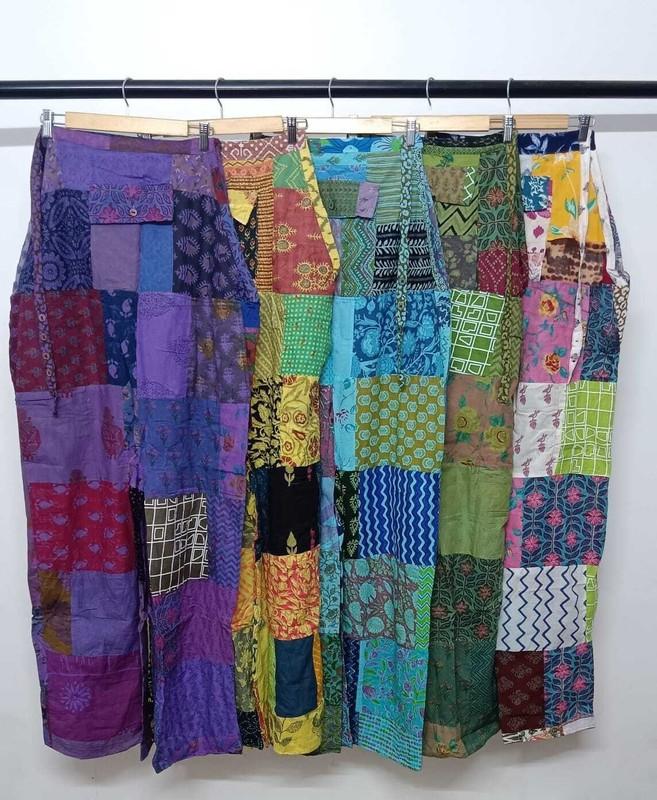 Women's Cotton Hippie Straight Patchwork Pocket Jumpsuit Dress Wholesale Mix Lot