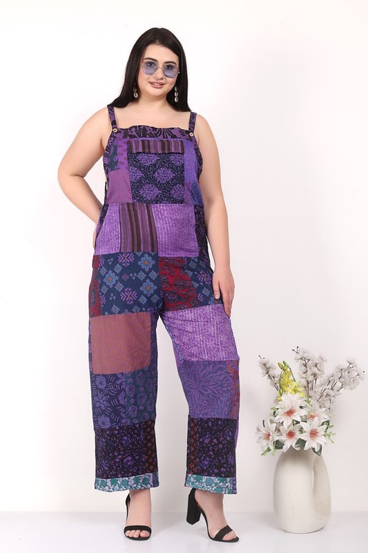 Women's Cotton Hippie Straight Patchwork Pocket jumpsuit Dress Wholesale Mix Lot