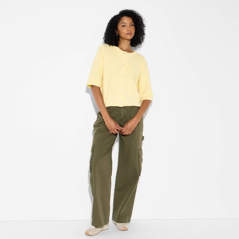 Women's Crewneck Cardigan - Wild Fable