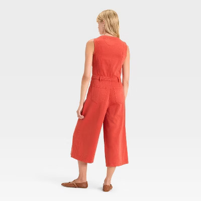 Women's Cropped Sleeveless Jumpsuit - Universal Thread Red 4