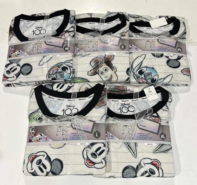 Women's Disney 100 Character Mash Up 2pc Matching Family Pajama Set XS-XXL