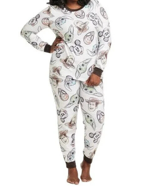 Women's Disney 100 Character Mash Up 2pc Matching Family Pajama Set XS-XXL