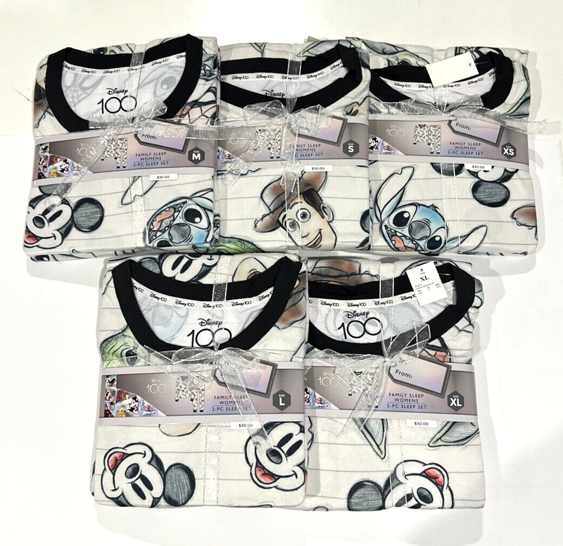 Women's Disney 100 Character Mash Up 2pc Matching Family Pajama Set XS-XXL