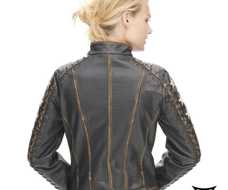 Women's Distressed Brown Cafe Racer Vintage Retro Biker Leather Jacket
