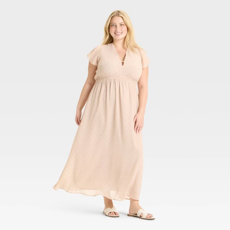 Women's Dolman Short Sleeve Maxi A-Line Dress - A New Day