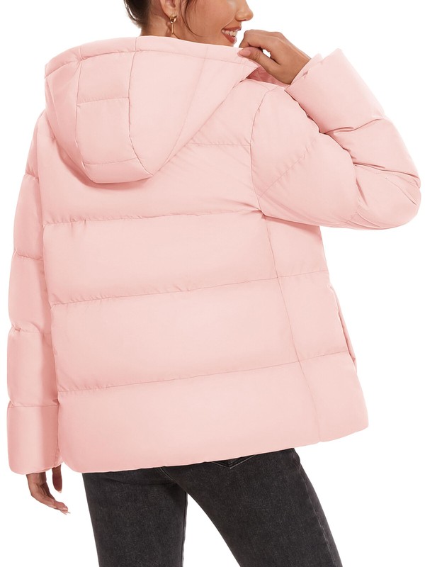 Women's Down Puffer Jackets Ski Snow Hoodie Thermal Quilted Zip Up Winter Coats