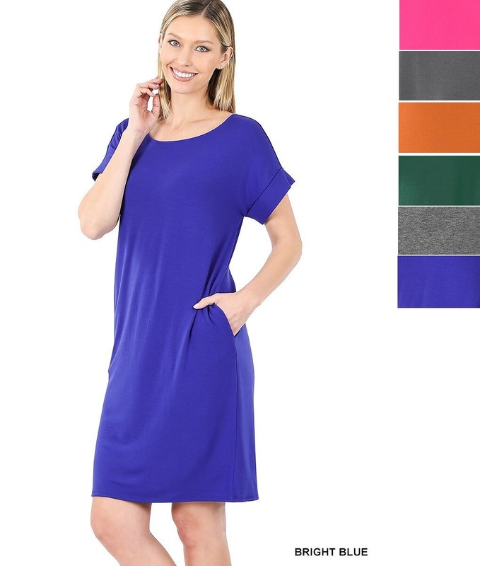 Women's Dress Short Sleeve Round Neck S M L XL