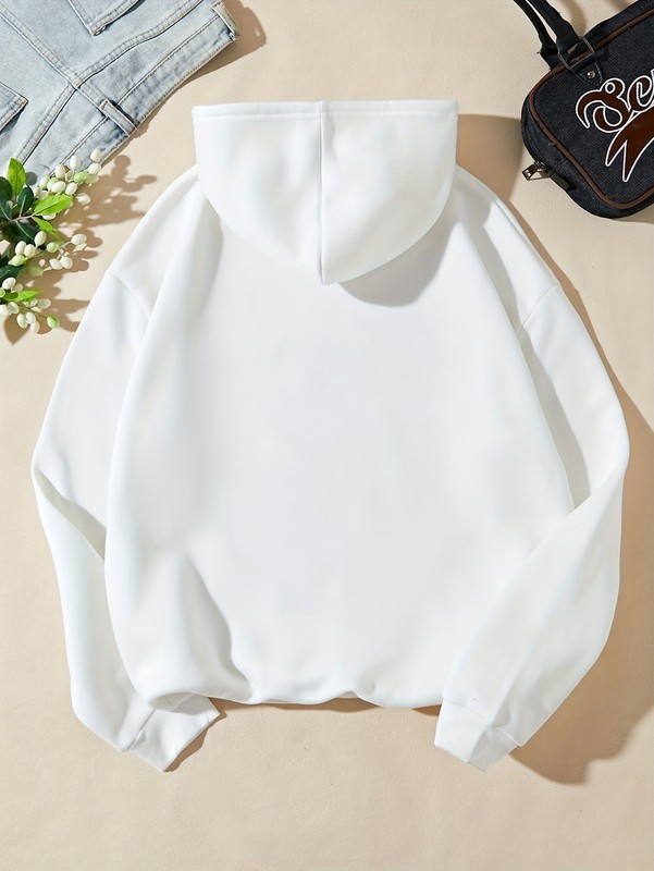 Women's Elegant Paris France Graphic Hoodie - White Eiffel Tower