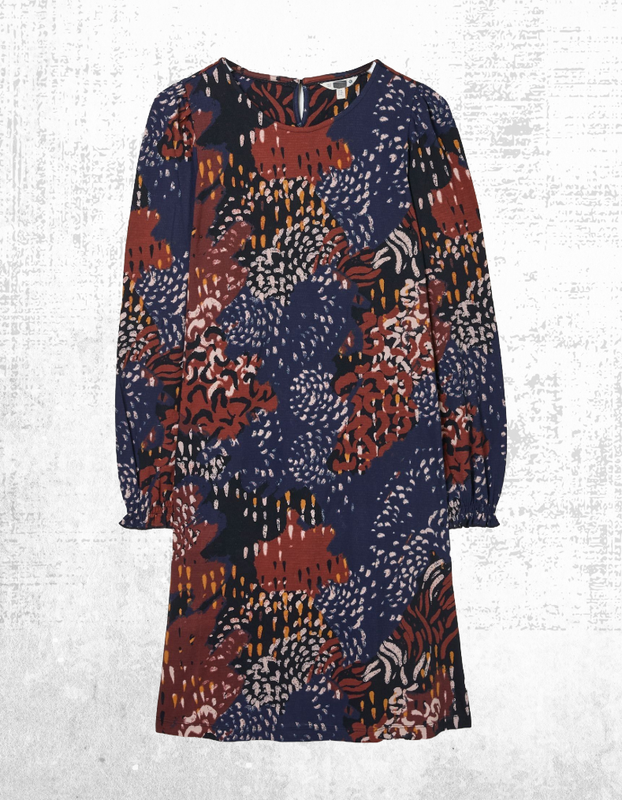 Women’s Fat Face Dress Casual Jersey Long Sleeve Multi Animal Karen Multi