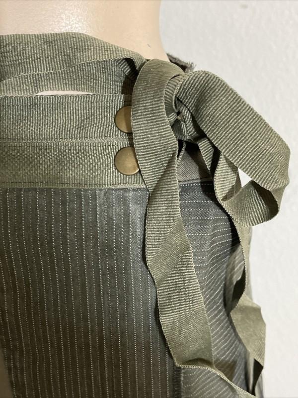 Women’s Forest Green Striped Cotton Casual Asymmetric Button Zipper Size S Skirt