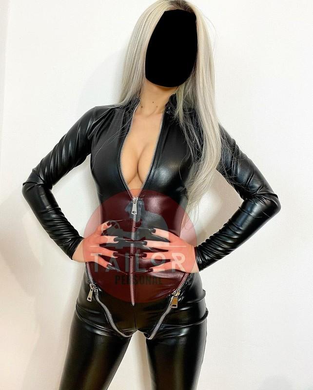 Women's Genuine Black Leather Catsuit Jumpsuit Front Zipper Sexy Dress CatSuit