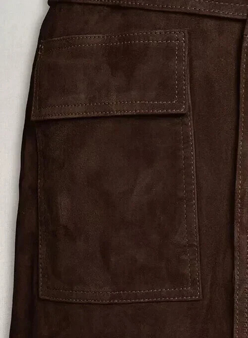 Women's Genuine Brown Suede Leather Trench Coat Pure Soft Slim Fit Causal Coat