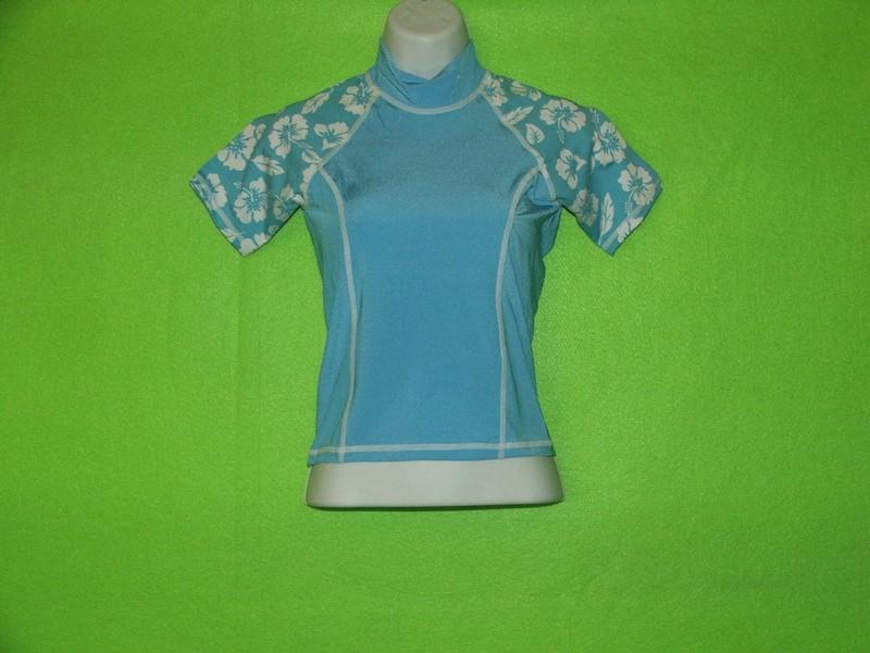 WOMEN'S GIRLS JUNIOR SHORT SLEEVE RASH GUARD KONA PINK BLUE (See Size Chart)