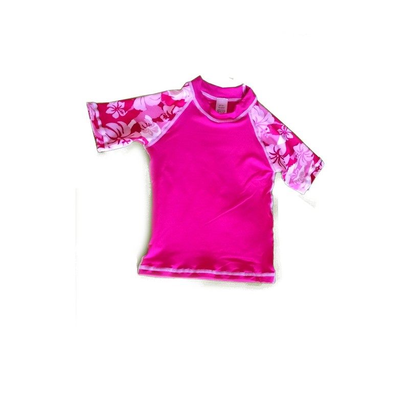 WOMEN'S GIRLS JUNIOR SHORT SLEEVE RASH GUARD KONA PINK BLUE (See size chart)