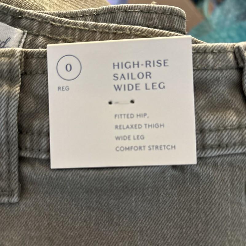 Women's High-Rise Sailor Wide Leg Jeans Universal Thread Olive Sz 0