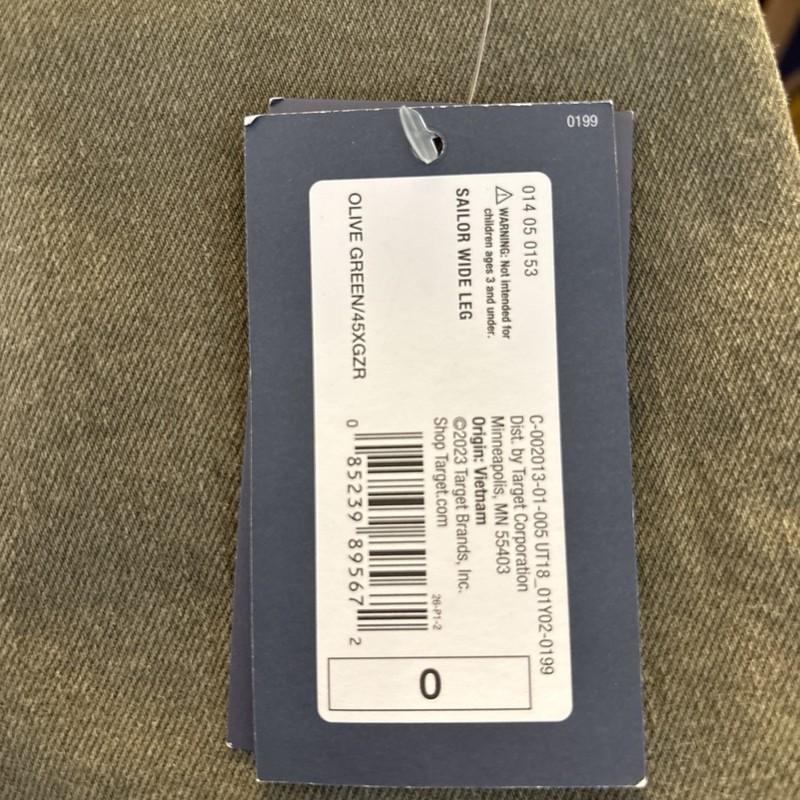 Women's High-Rise Sailor Wide Leg Jeans Universal Thread Olive Sz 0