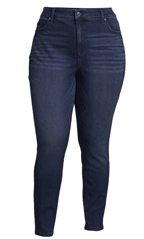 WOMEN'S HIGH RISE SIZE 18W TERRA & SKY DARK WASH SKINNY JEANS. NWT
