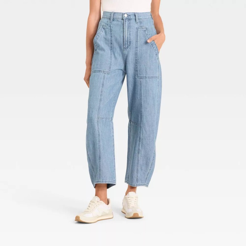 Women's High-Rise Utility Barrel Jeans - Universal Thread