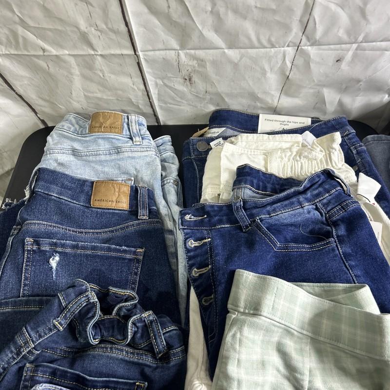 Women’s Jeans Shorts Lot Of 30 Bulk Levi’s American Eagle & Assorted Pants ✅