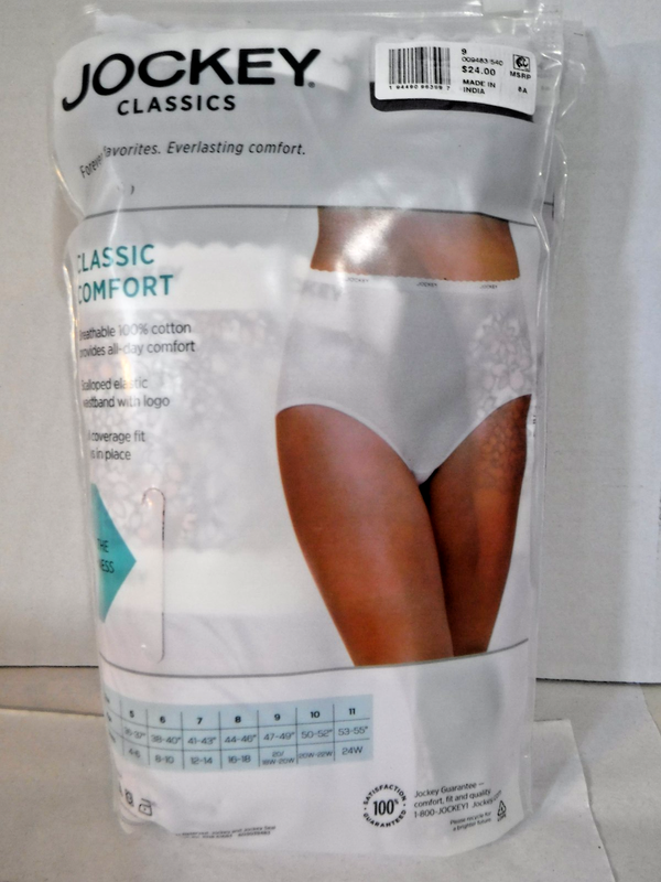 Women's Jockey 3-Pack Classic Briefs Lilac Purple Mix Cotton Underwear 9483 Sz 9