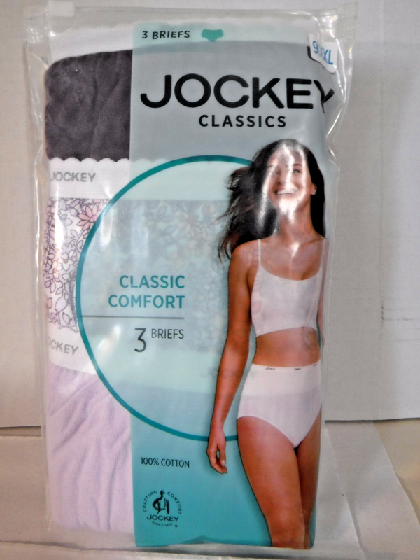 Women's Jockey 3-Pack Classic Briefs Lilac purple mix Cotton Underwear 9483 sz 9