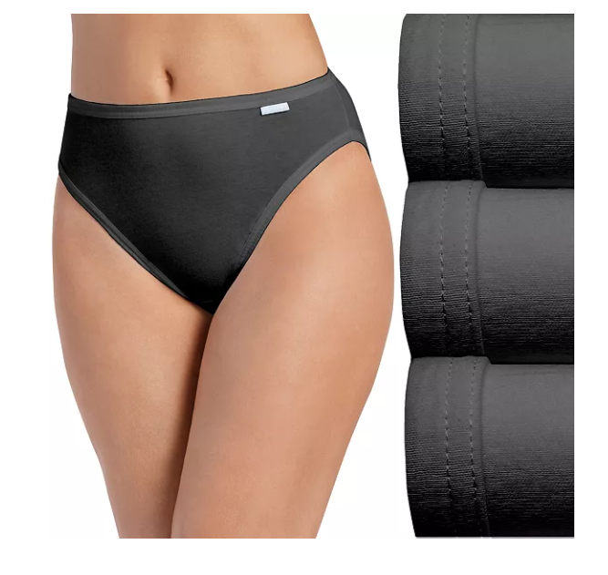 Women's Jockey 3-Pack French Cut (Black Color) 100% Cotton Comfort Underwear