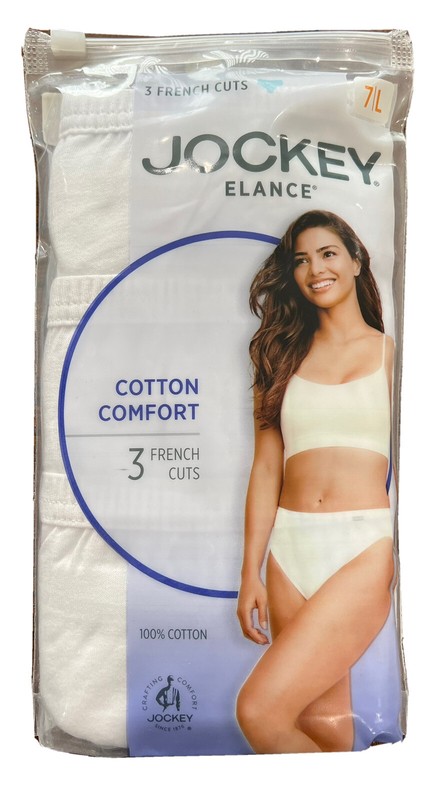 Women's Jockey 3-Pack French Cut (White Color) Cotton Comfort Underwear