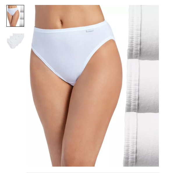 Women's Jockey 3-Pack French Cut (White Color) Cotton Comfort Underwear