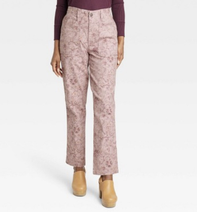 Women’s Knox Rose High Rise Straight Leg Floral Jeans Pink XL Retail $35