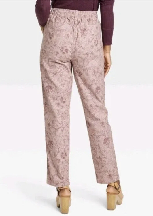 Women’s Knox Rose High Rise Straight Leg Floral Jeans Pink XL Retail $35