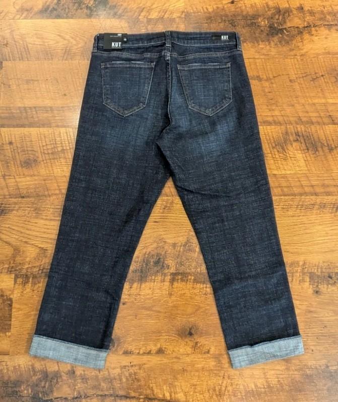 Women’s Kut From The Kloth Amy Crop Straight Leg Dark Blue Size 10 NEW