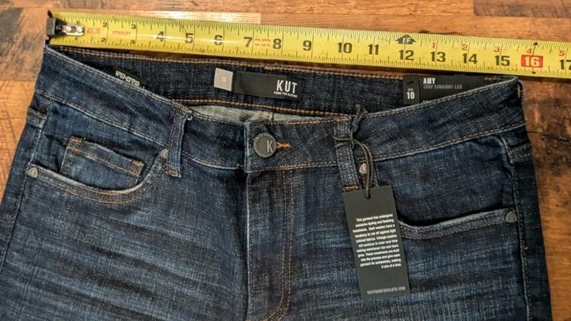 Women’s Kut From The Kloth Amy Crop Straight Leg Dark Blue Size 10 NEW