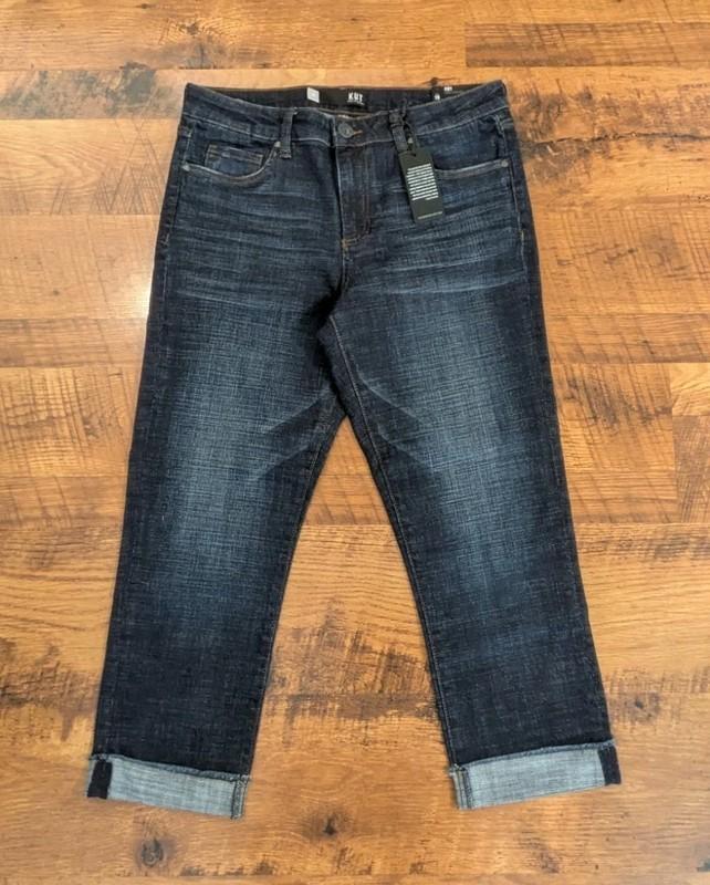 Women’s Kut From The Kloth Amy Crop Straight Leg Dark Blue Size 10 NEW