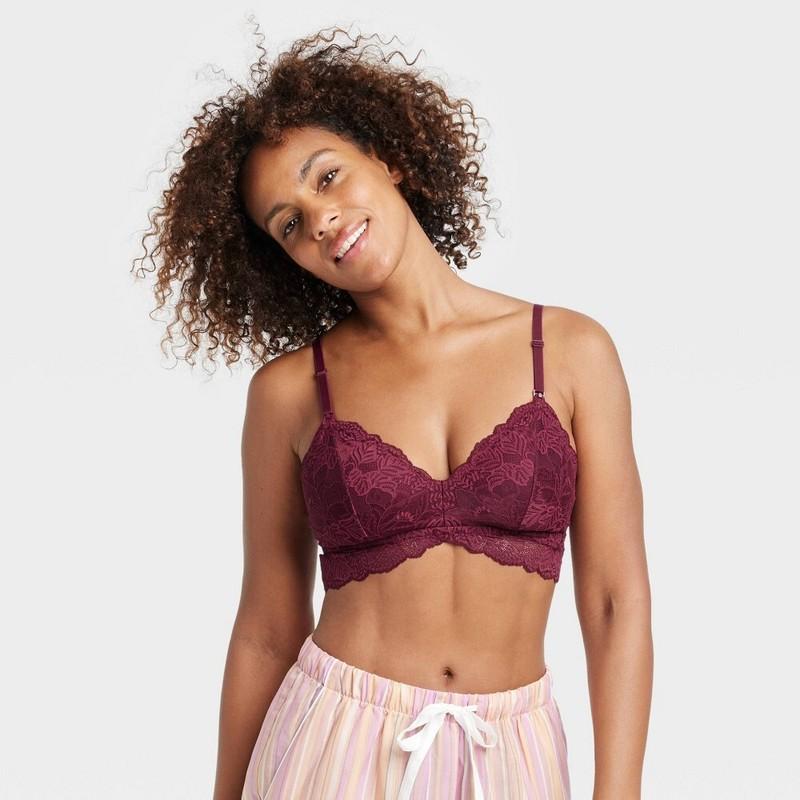 Women's Lace Nursing Bralette - Auden™ Burgundy L