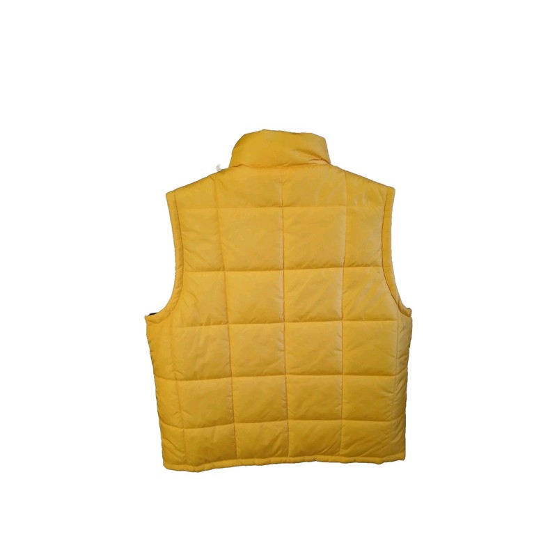 Women's Large Yellow/Blue ABERCROMBIE AND FITCH Reversible Zip Up Puffed Vest