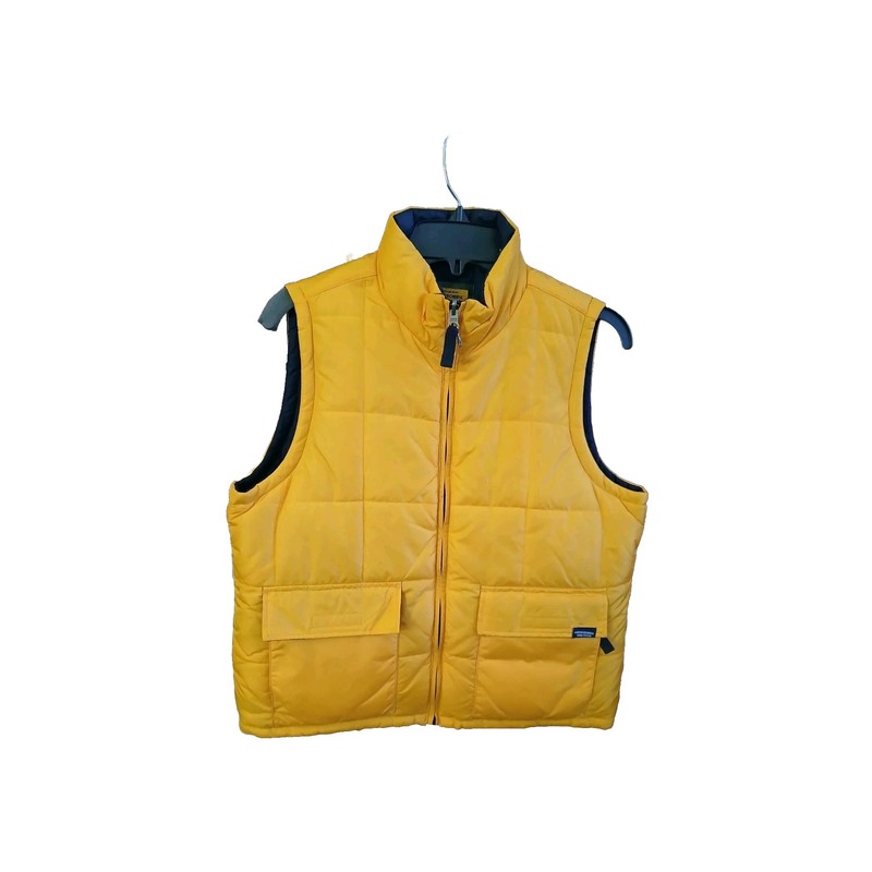Women's Large Yellow/Blue ABERCROMBIE AND FITCH Reversible Zip Up Puffed Vest