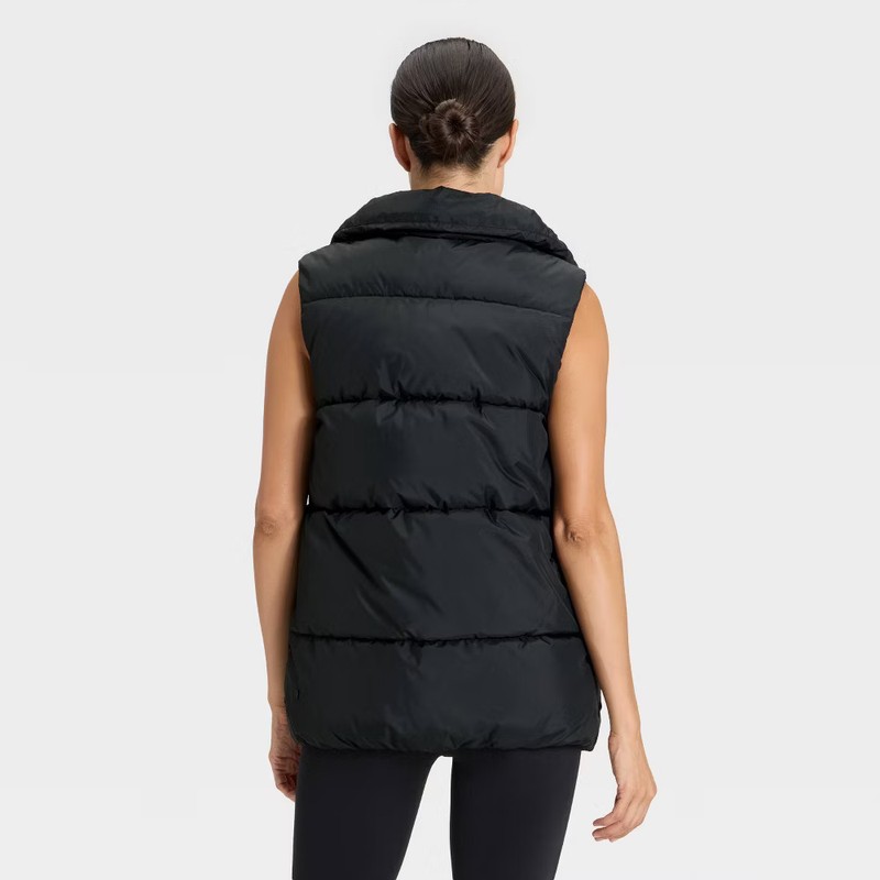 Women's Long Puffer Vest - All In Motion Black L