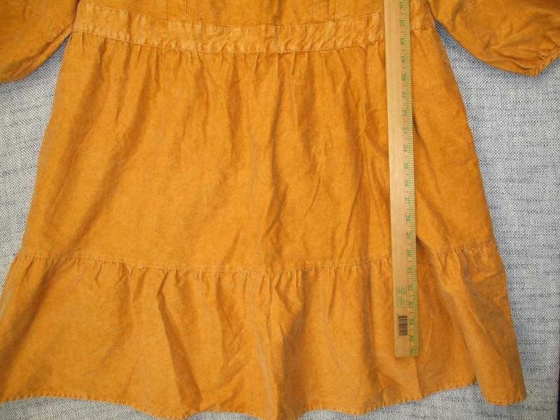 Women's Long Sleeve A Line Dress - Ava & Viv Mustard/Yellow/Copper/Brown Size 3X