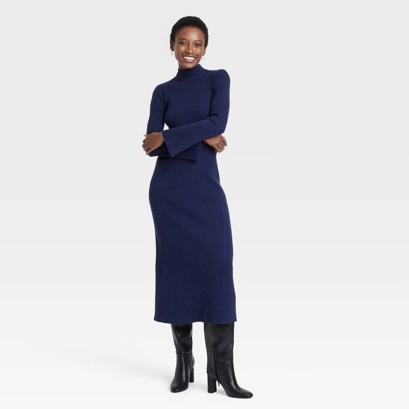 Women's Long Sleeve Maxi Sweater Dress - A New Day