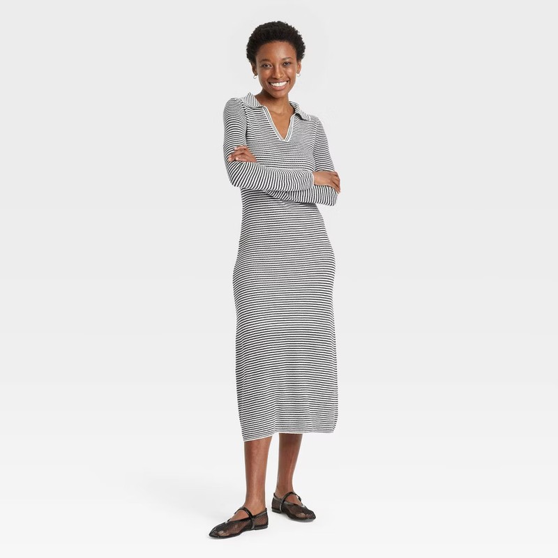 Women's Long Sleeve Maxi Sweater Dress - A New Day