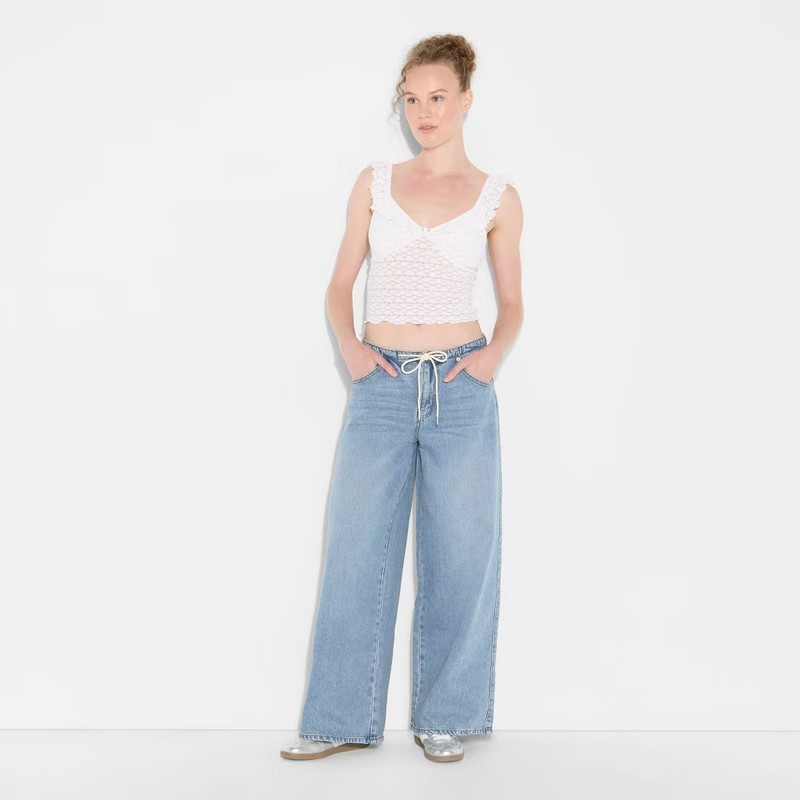 Women's Low-Rise Wide Leg Loose Jeans - Wild Fable