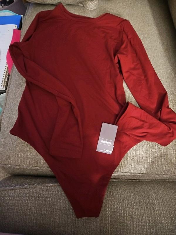 Women's Luxury Collection 4-Way Stretch Long Sleeve Bodysuit - Auden Med NWT