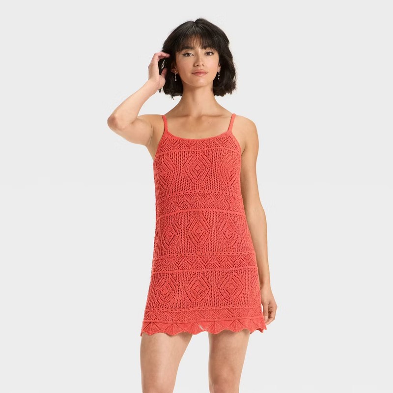 Women's Mini Crochet Shift Dress - A New Day