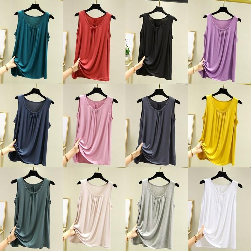 Women's Modal Camisole Tank Tops Basic Vest Tops Tees Sleeveless Blouse T-Shirt