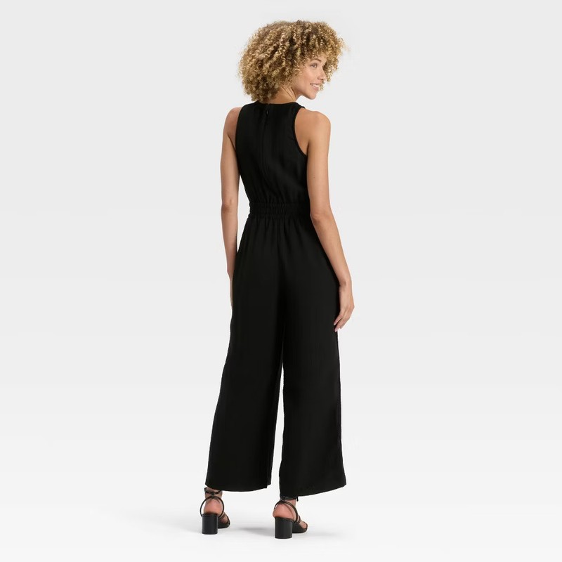 Women's Modern Gauze Jumpsuit - A New Day Black M