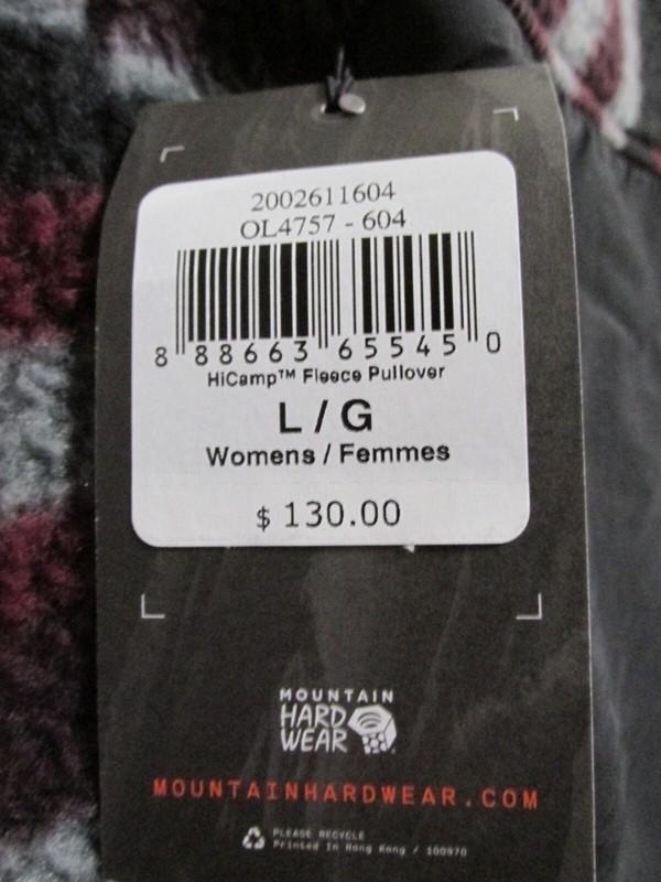 Women's Mountain Hardwear HiCamp Fleece 1/2 Zip Pullover Multicolor Size LG