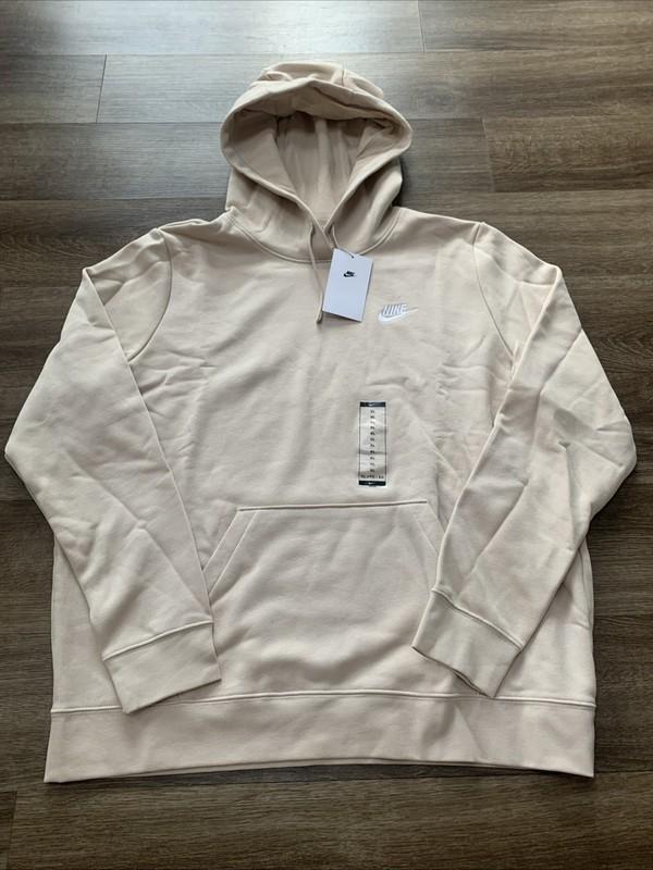 Women's Nike Sportswear Club Fleece Pullover Hoodie Beige DQ5793-126 Sz M