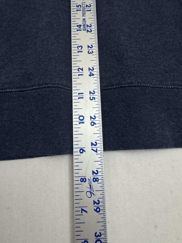 Women's Old Navy Quarter Zip Blue Fleece Gray Letters Long Sleeve Size XL C68