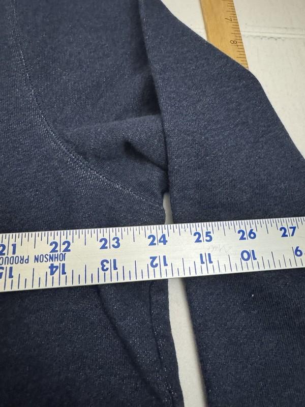 Women's Old Navy Quarter Zip Blue Fleece Gray Letters Long Sleeve Size XL C68