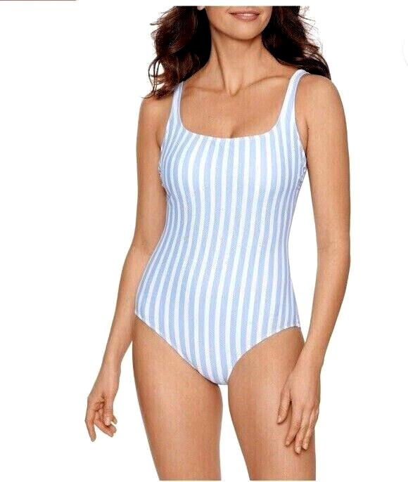 WOMEN'S ONE PIECE CLASSIC STRIPED SWIMSUIT By Time And Tru A11